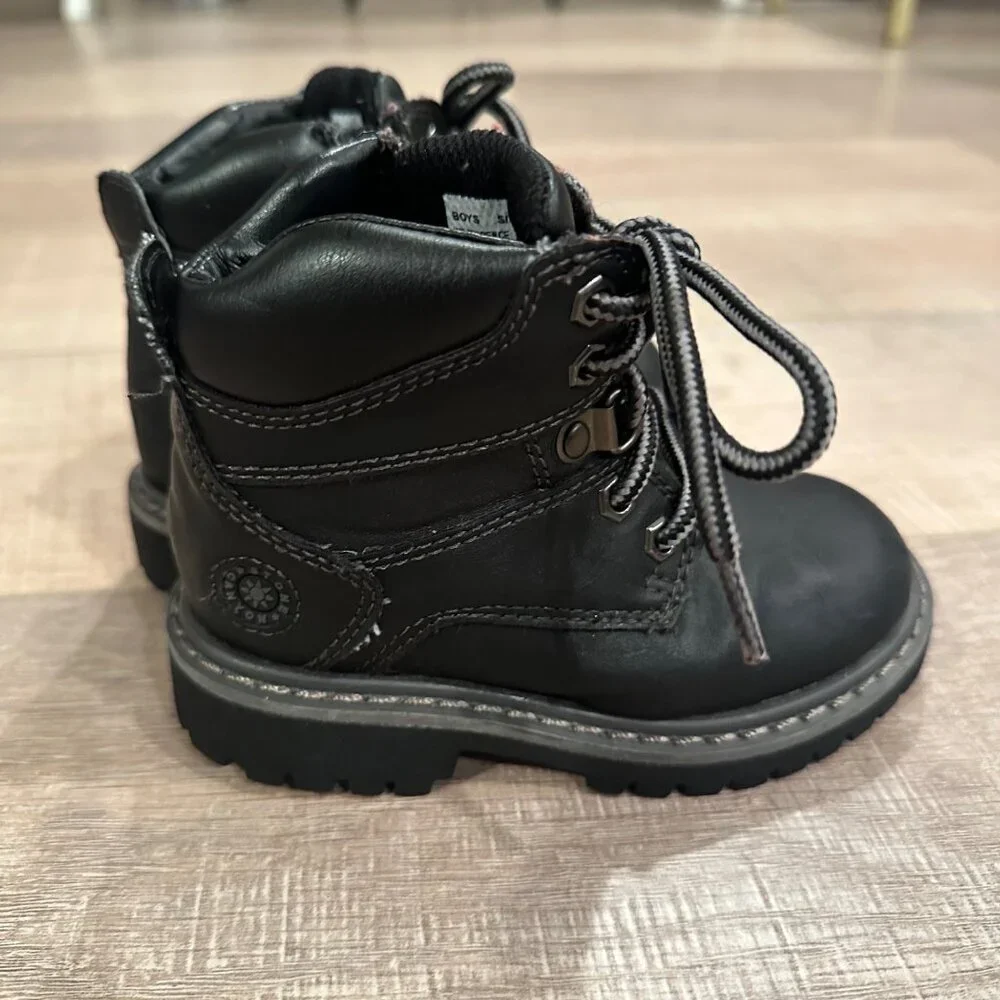 STONE CANYON BOYS BLACK 8 TODDLER LACE UP BOOTS
